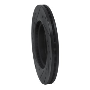 Nissan Sentra Brake Rotor (1) - Front Right - R1 Concepts - Drilled & Slotted - Black - `13-`19